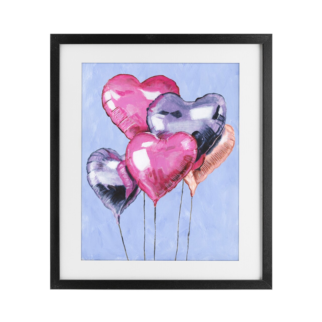 Stupell Industries Heart Balloons Celebration Framed Print Under Glass, design by Michael Willett